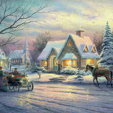 Схема вышивки «зимним вечером»