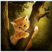 Схема вышивки «котёнок»