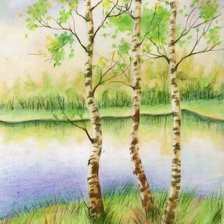 Схема вышивки «три березы»