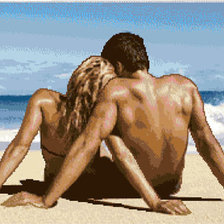 Схема вышивки «пара на пляже»