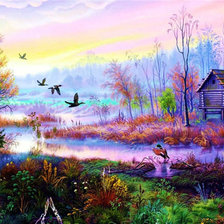 Схема вышивки «У пруда»