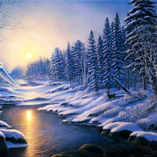 Схема вышивки «Зимний лес»