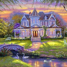 Схема вышивки «Лебеди»