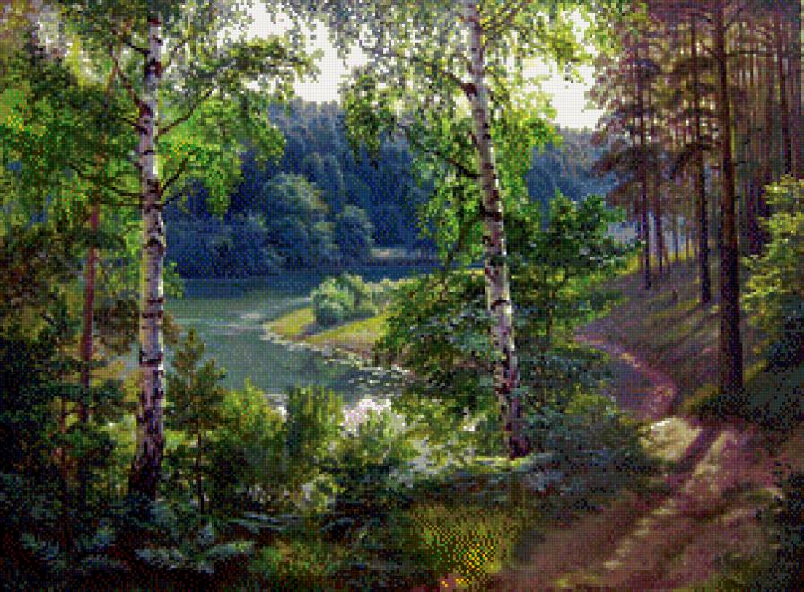 Лесная речка - река, пейзаж, лес, природа - предпросмотр