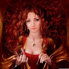 Схема вышивки «девушка в красном»