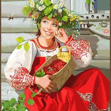 Схема вышивки «Девушка с венком»