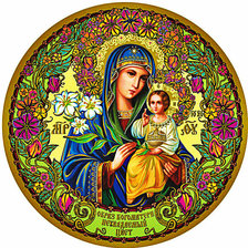 Схема вышивки «Икона Богоматери Неувядаемый цвет»