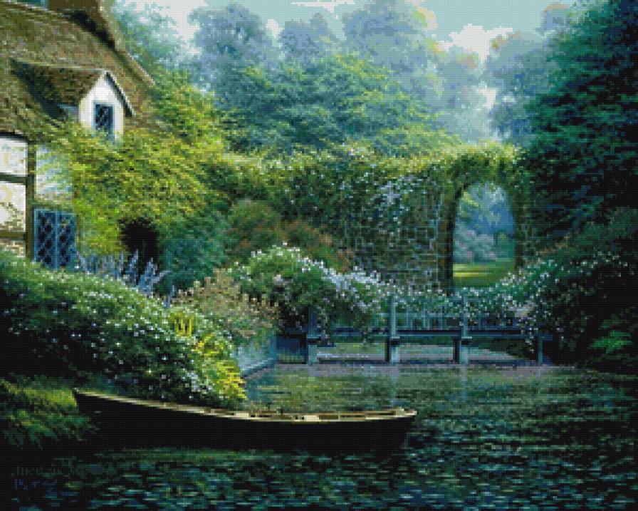 у озера - природа, дом, озеро - предпросмотр