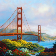 Схема вышивки «вид на мост»