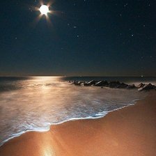 Схема вышивки «морской берег в лунном свете»