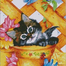 Схема вышивки «котенок»