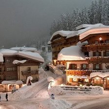 Схема вышивки «Курортный поселок в Альпах»