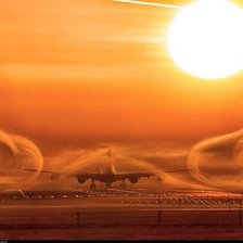 Схема вышивки «Посадка в утреннем тумане.»