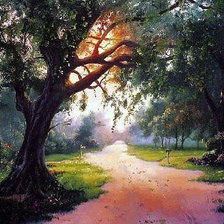 Схема вышивки «Дорога в лесу»