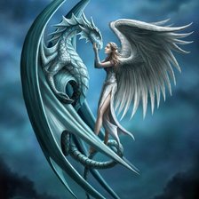 Схема вышивки «девушка и дракон»