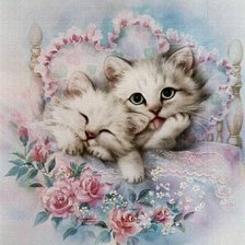 Схема вышивки «котята»