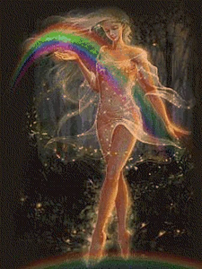 радуга в руках - девушка, люди, природа, радуга - предпросмотр