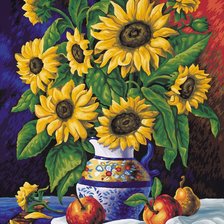 Схема вышивки «Натюрморт с подсолнухами»