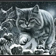 Схема вышивки «гуляющий кот»