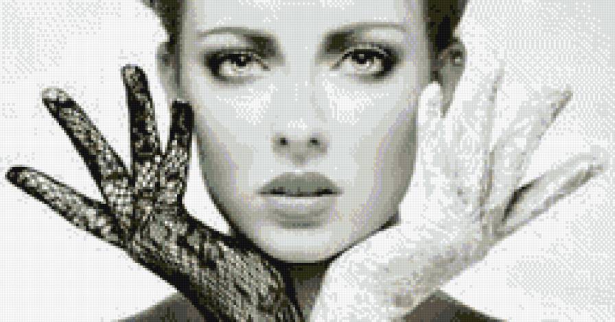 дева - монохром, девушка - предпросмотр