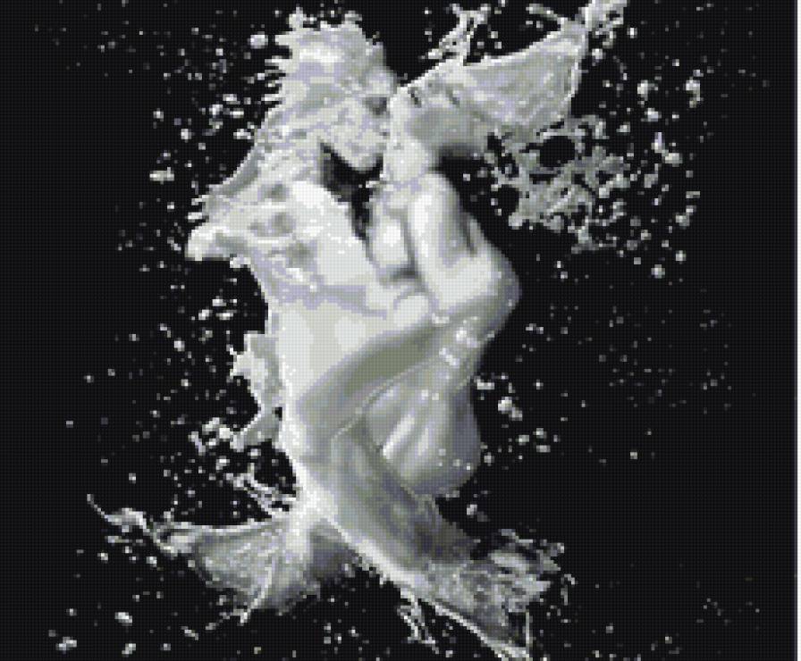 Поцелуй - монохром, люди - предпросмотр