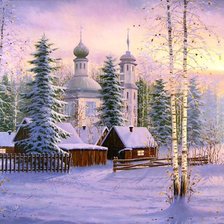 Схема вышивки «Зимний вечер»