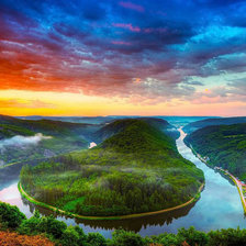 Схема вышивки «захід над  озером»