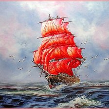 Схема вышивки «Парусник»