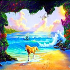 Схема вышивки «три лошади»