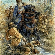 Схема вышивки «русская охота»