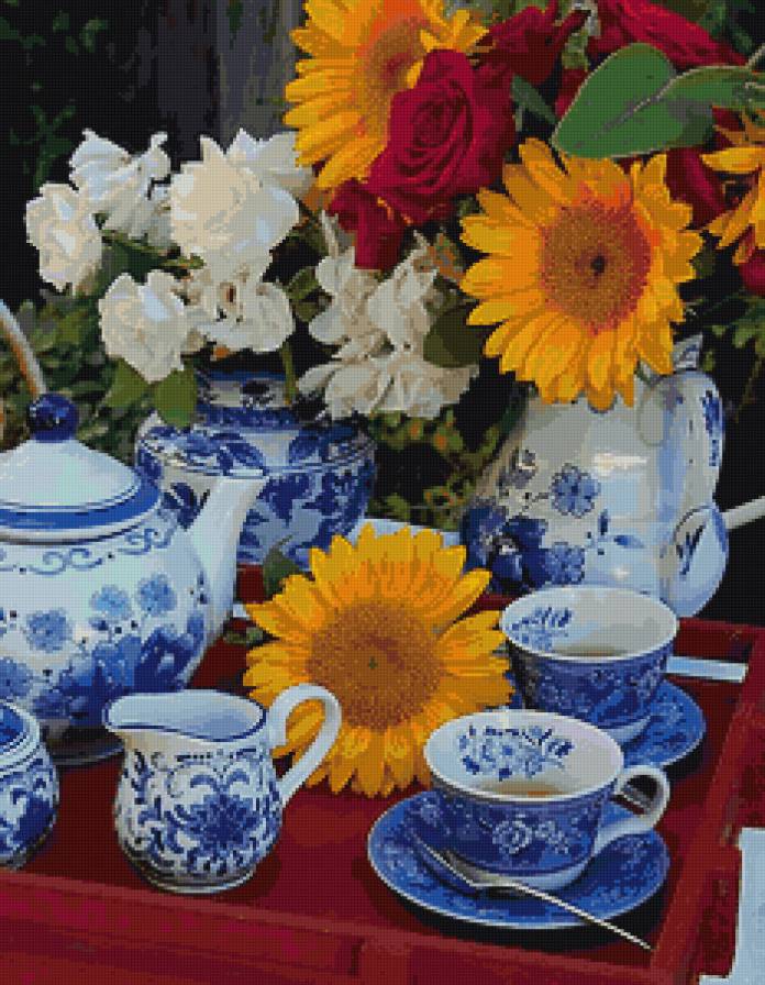 хотите чая - посуда, цветы, для кухни - предпросмотр