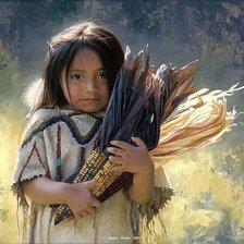 Схема вышивки «Индейская девочка1»