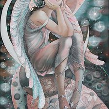 Схема вышивки «замечтавшийся ангел»