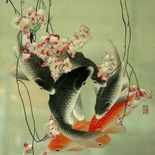 Схема вышивки «карпы»