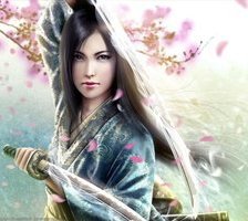 Схема вышивки «Девушка с мечами»