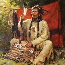 Схема вышивки «Индейский воин»