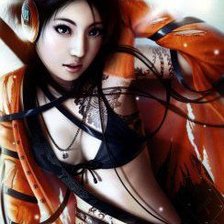 Схема вышивки «Японская девочка»