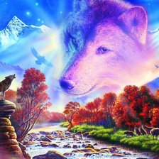 Схема вышивки «Волки»