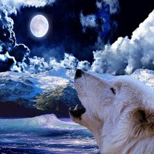 Схема вышивки «Вой на луну»