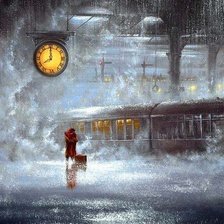 Схема вышивки «Встреча на пероне»