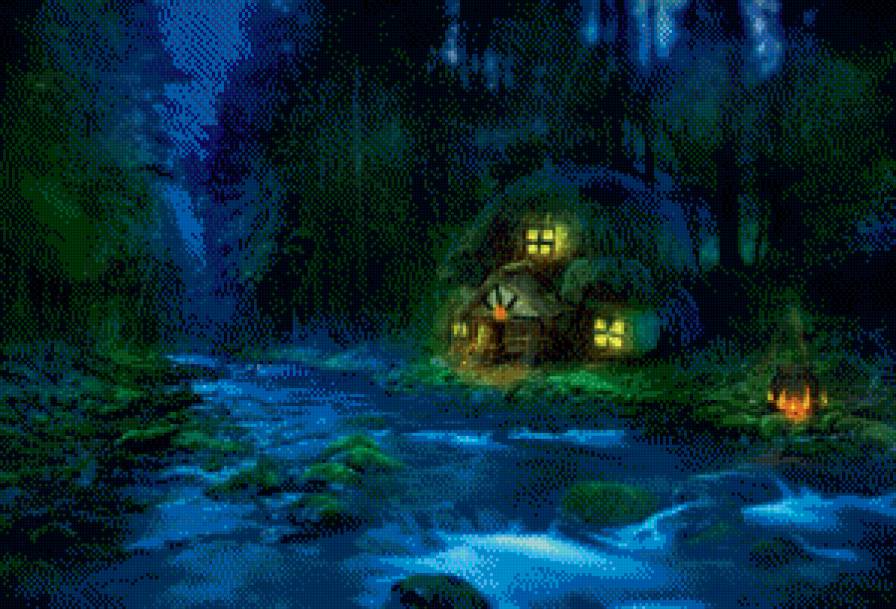 хижина у ручья - предпросмотр