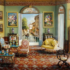 Схема вышивки «дом в венеции»