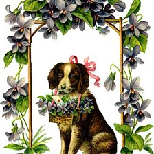 Схема вышивки «собака в арке»