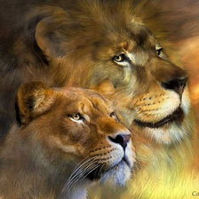 Схема вышивки «львиная пара»