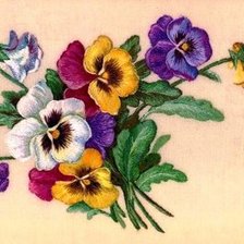 Схема вышивки «анютины глазки»