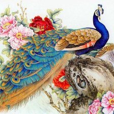 Схема вышивки «павлины»