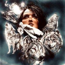 Схема вышивки «повелительница волков»