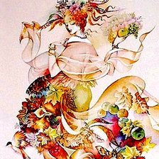 Схема вышивки «леди-осень»