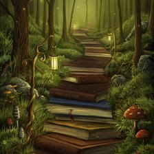 Схема вышивки «книжная лесенка»