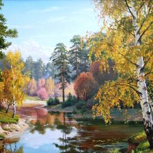 Схема вышивки «осенний пейзаж»